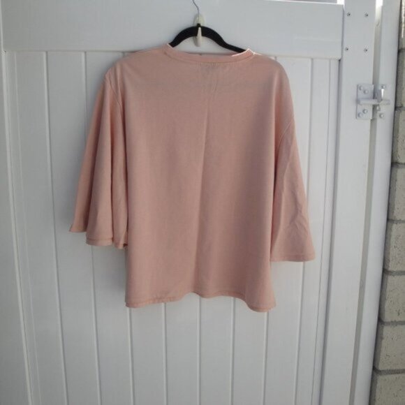Who What Wear Women's Top Size Small Peach Knit Romantic Style Bell Sleeve - Picture 4 of 4